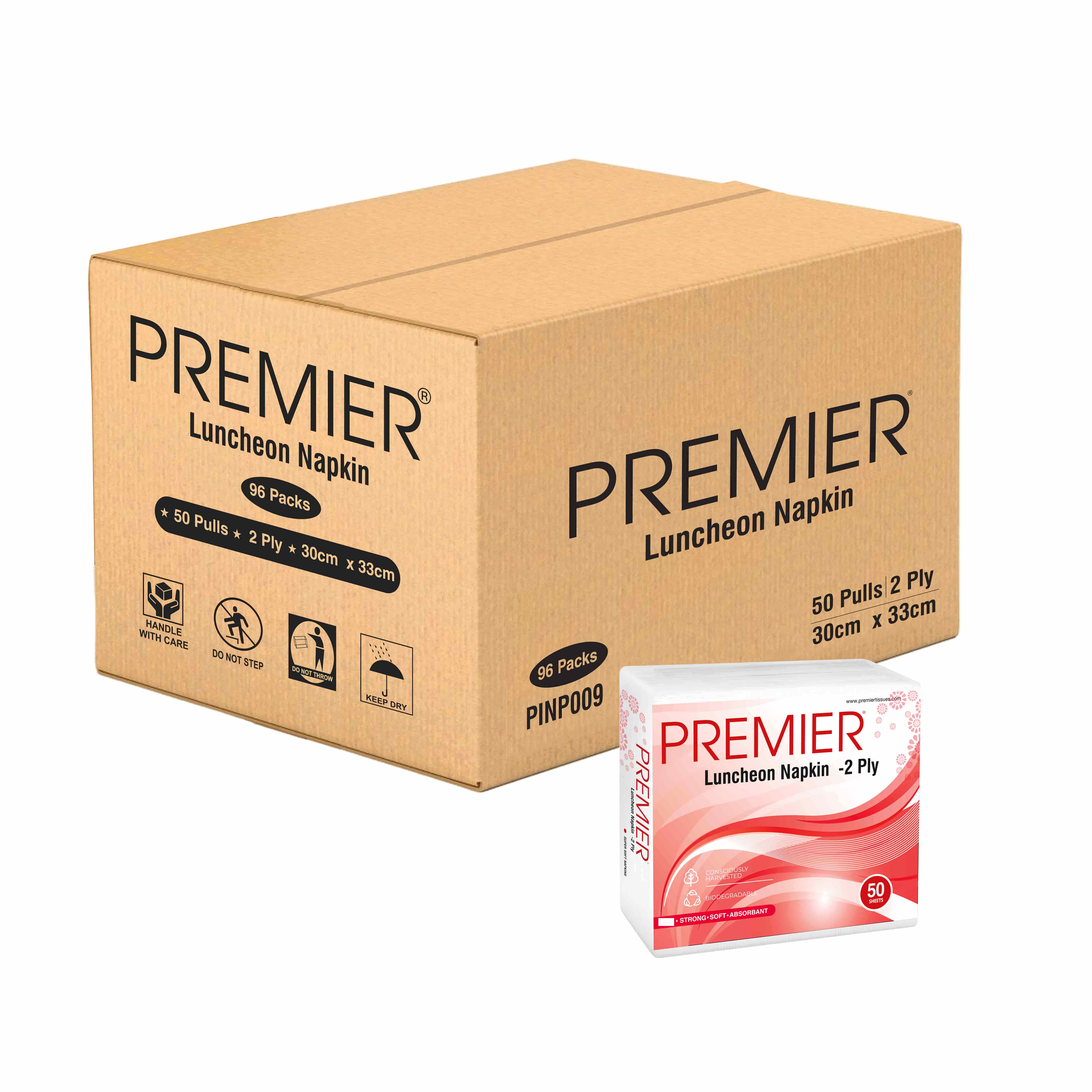 Premier Tissue Paper Luncheon Napkin 50's 2 Ply